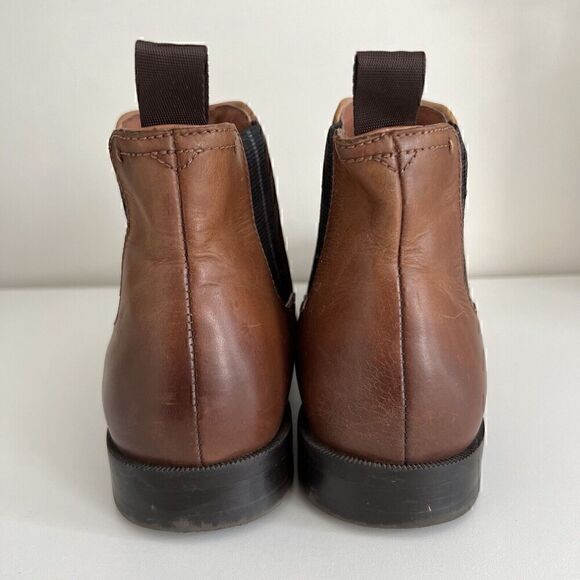 Florsheim Men's Beat Plain Toe Gore Chelsea Boots Size 8 Cognac Brown Leather - Picture 12 of 13